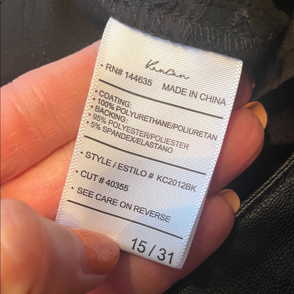 Like new KanCan Black Faux Leather Pants - Picture 10 of 15